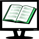 download Book On Monitor clipart image with 90 hue color