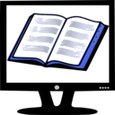 download Book On Monitor clipart image with 180 hue color