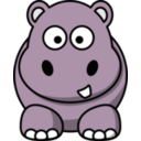 download Cartoon Hippo clipart image with 90 hue color