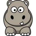 download Cartoon Hippo clipart image with 180 hue color