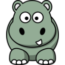 download Cartoon Hippo clipart image with 270 hue color