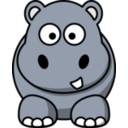 download Cartoon Hippo clipart image with 0 hue color
