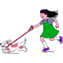 download Walking Dog clipart image with 315 hue color