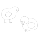 download Chickens Vector Coloring clipart image with 0 hue color