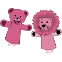 download Puppets clipart image with 315 hue color