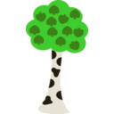 download Birch Tree clipart image with 0 hue color
