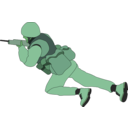 download Crawling Soldier clipart image with 90 hue color