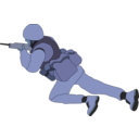 download Crawling Soldier clipart image with 180 hue color
