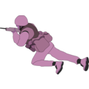 download Crawling Soldier clipart image with 270 hue color