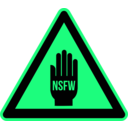 download Nsfw Warning clipart image with 90 hue color