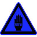 download Nsfw Warning clipart image with 180 hue color