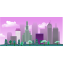 download City Skyline clipart image with 90 hue color
