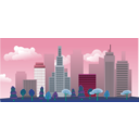 download City Skyline clipart image with 135 hue color