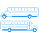 download School Busses clipart image with 180 hue color