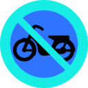 download No Mopeds Sign clipart image with 180 hue color