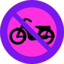 download No Mopeds Sign clipart image with 270 hue color
