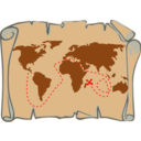 download Treasure Map clipart image with 0 hue color