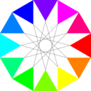 download Rainbow Dodecagon And Black Dodecagram clipart image with 270 hue color