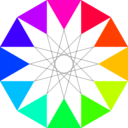download Rainbow Dodecagon And Black Dodecagram clipart image with 315 hue color