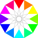 Rainbow Dodecagon And Black Dodecagram