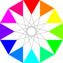 download Rainbow Dodecagon And Black Dodecagram clipart image with 0 hue color
