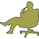 download Man In Chair Thinking clipart image with 180 hue color
