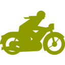 download Green Motorbiker clipart image with 315 hue color