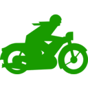 download Green Motorbiker clipart image with 0 hue color
