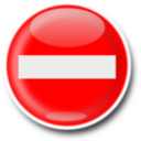 download No Entry clipart image with 0 hue color