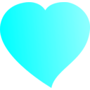 download Heart clipart image with 180 hue color