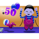 download Happy To Be 50 clipart image with 225 hue color