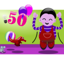 download Happy To Be 50 clipart image with 270 hue color