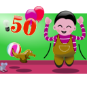 download Happy To Be 50 clipart image with 315 hue color
