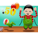download Happy To Be 50 clipart image with 0 hue color