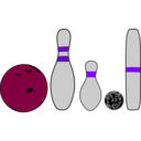 download Bowling Pins And Balls clipart image with 270 hue color