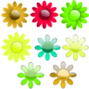 download Vector Flowers clipart image with 45 hue color