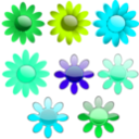 download Vector Flowers clipart image with 135 hue color