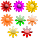 download Vector Flowers clipart image with 0 hue color