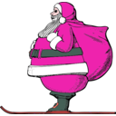 download Skiing Santa clipart image with 315 hue color