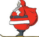 Skiing Santa