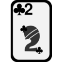 download Two Of Clubs clipart image with 270 hue color