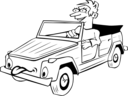 Boy Driving Car Cartoon