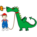 download Dragon On A Leash clipart image with 0 hue color