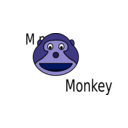 download M For Monkey clipart image with 225 hue color