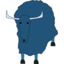 download Yak clipart image with 180 hue color