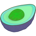 download Avocado clipart image with 90 hue color