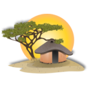 download African Hut clipart image with 0 hue color