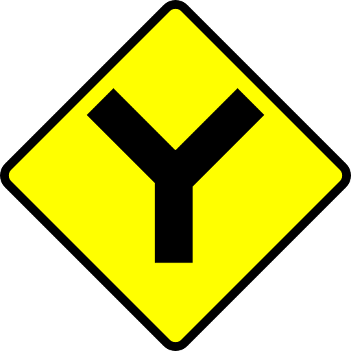 Caution Y Road