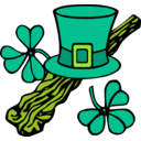 download Hat And Shillelagh Colour clipart image with 45 hue color