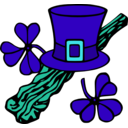 download Hat And Shillelagh Colour clipart image with 135 hue color